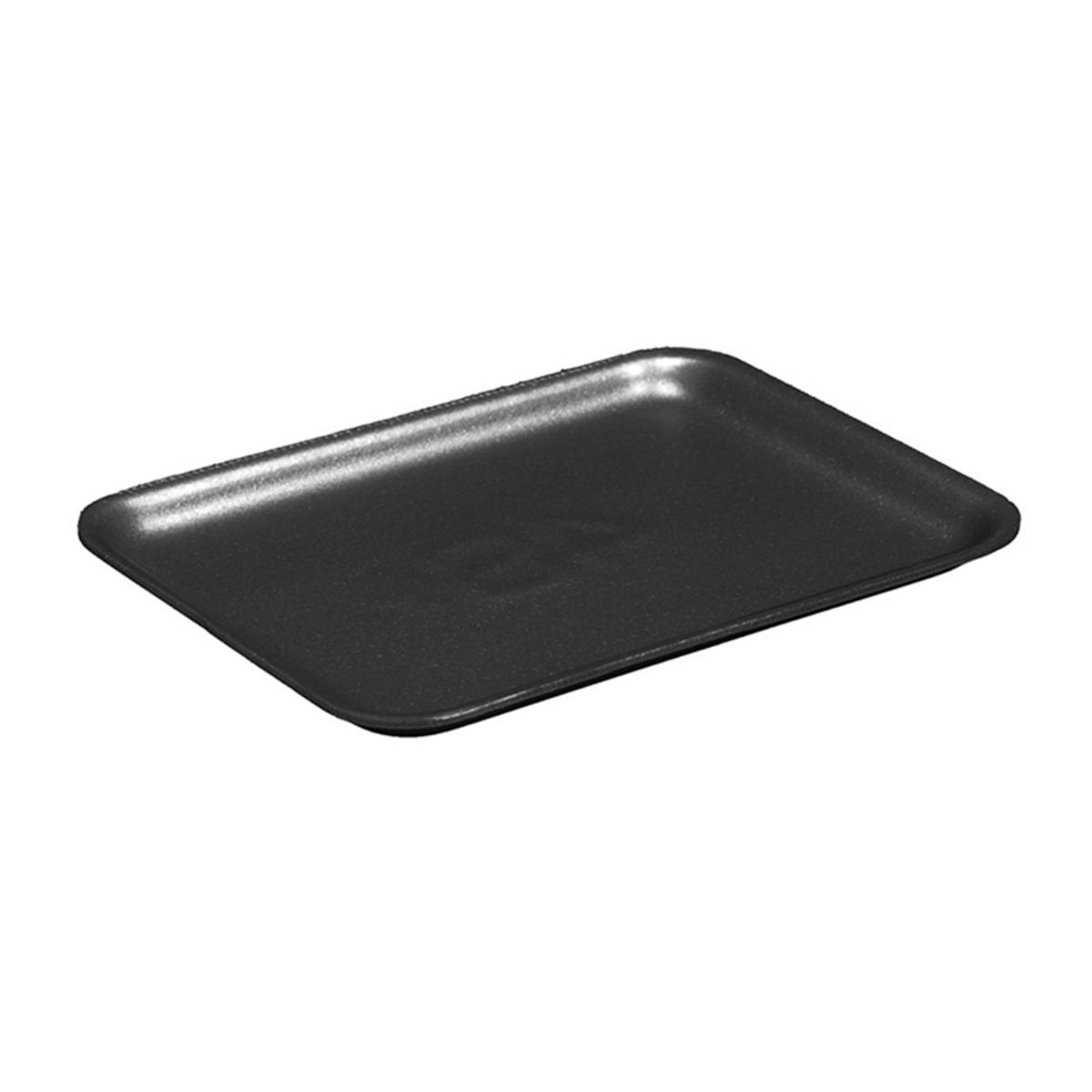 4S Meat Tray 9.25X7.25X0.687 IN Polystyrene Foam Black 500/Case