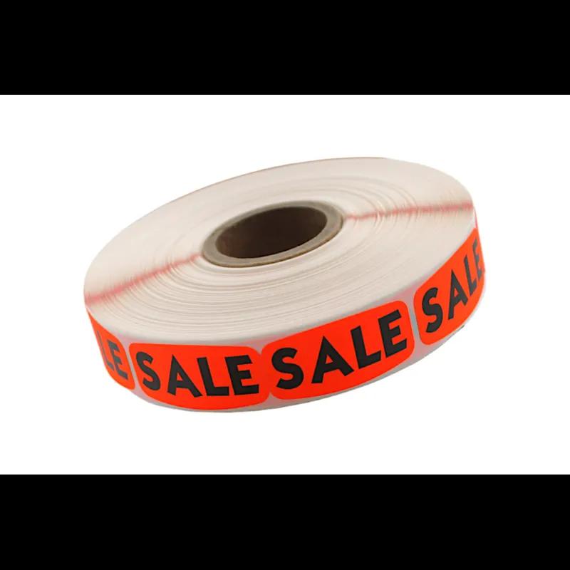 Sale Label Black Fluorescent Red Short Oval Dayglo 1000 Count/Roll 50 Rolls/Case 50000 Count/Case