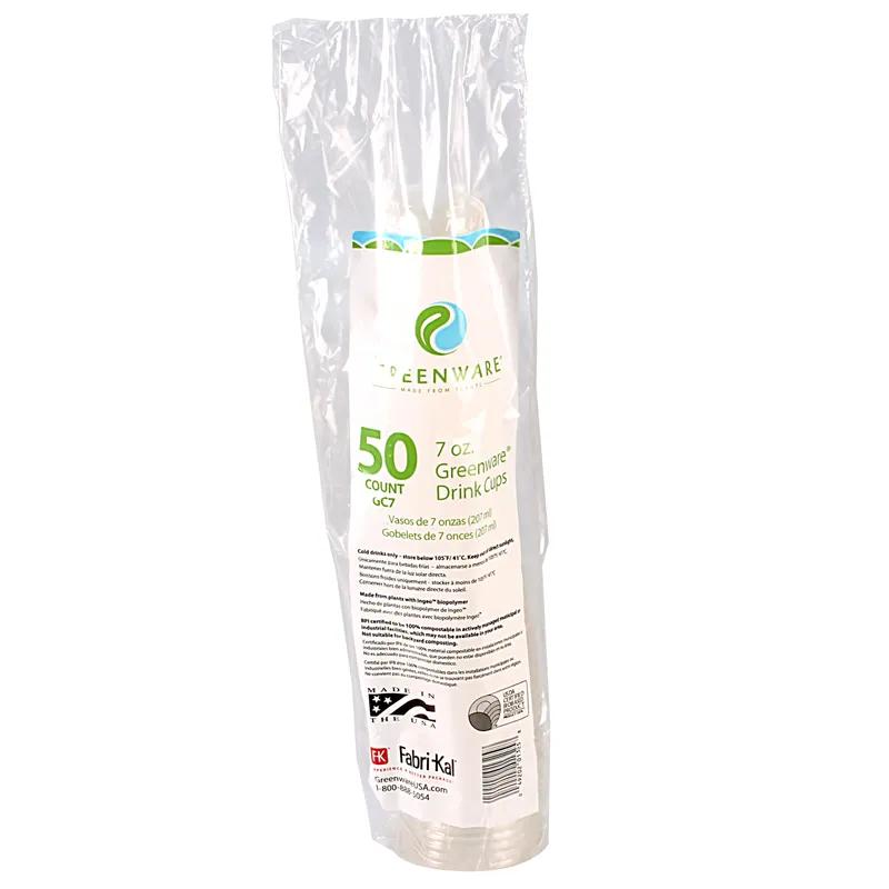 Greenware® Cold Cup 7 OZ PLA Clear Stock Print 1000/Case
