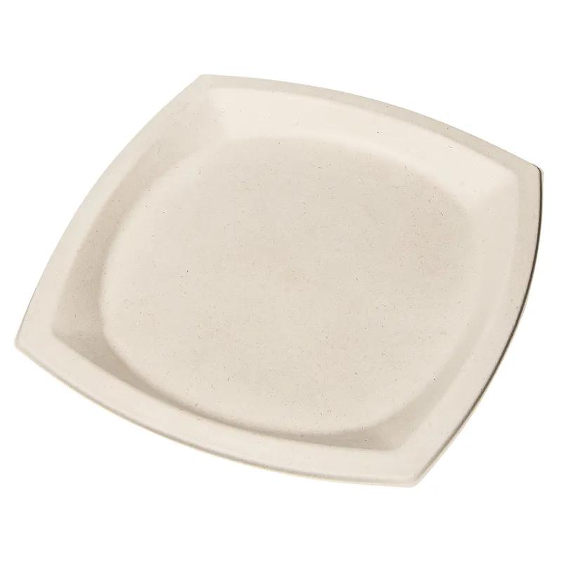 Dart® Plate 10X10X0.777 IN Fiber Blend Natural Square Microwave Safe 125 Count/Pack 4 Packs/Case 500 Count/Case