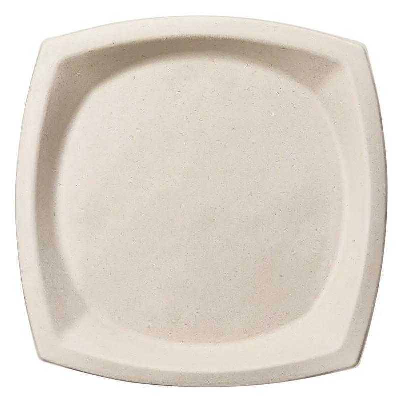 Dart® Plate 10X10X0.777 IN Fiber Blend Natural Square Microwave Safe 125 Count/Pack 4 Packs/Case 500 Count/Case