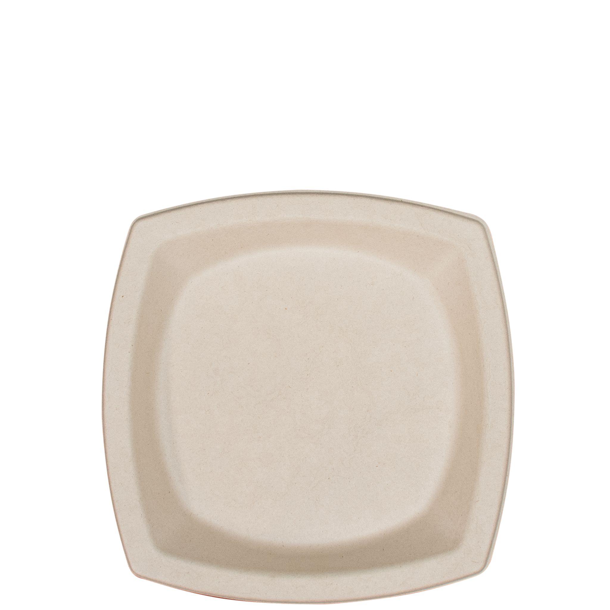 Dart® Plate 8.25X8.25X0.777 IN Fiber Blend Natural Square Microwave Safe 125 Count/Pack 4 Packs/Case 500 Count/Case