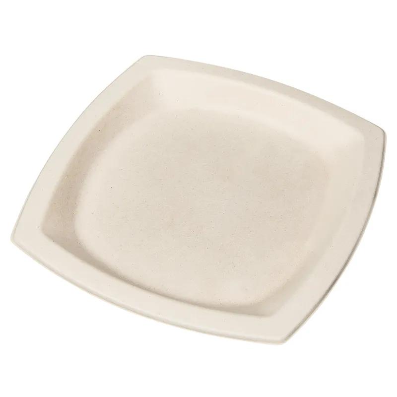 Dart® Plate 8.25X8.25X0.777 IN Fiber Blend Natural Square Microwave Safe 125 Count/Pack 4 Packs/Case 500 Count/Case