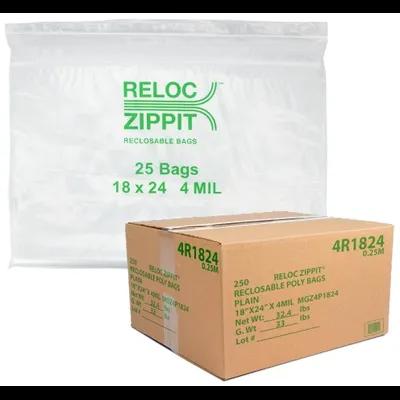 Zippit Bag 18X24 IN 4MIL Reclosable 250/Case