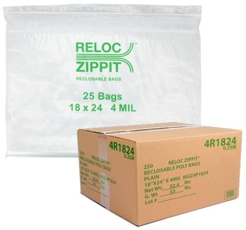 Zippit Bag 18X24 IN 4MIL Reclosable 250/Case