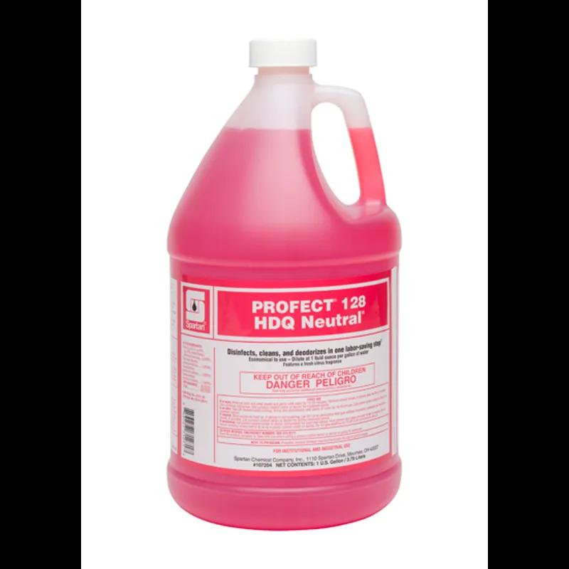 Profect® 128 HDQ Neutral® Refreshing Citrus Disinfectant Cleaner Deodorizer 1 GAL Hospital Grade Neutral One Step 4/Case