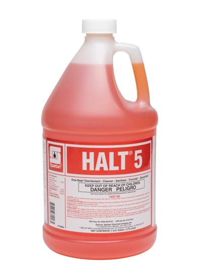 Halt® 5 Fresh Scent Disinfectant Cleaner 1 GAL Alkaline One Step 4/Case