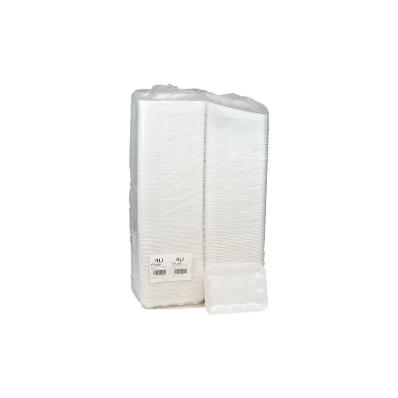4D1 Meat Tray 9.5X7X1.25 IN Polystyrene Foam White 500/Case