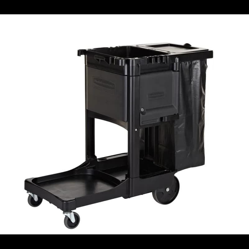 Executive Series™ Janitorial Cleaning Cart 46.00X21.75X38.38 IN Black Gray Plastic 4 IN Casters Traditional 1/Case