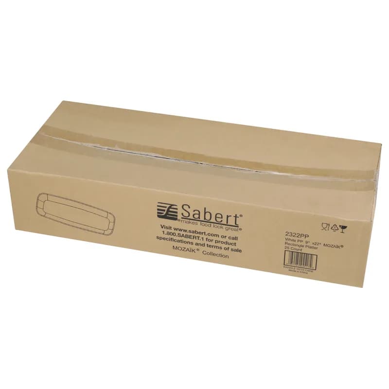 Mozaïk® Serving Tray Base 9X22X0.88 IN PS White Rectangle 25/Case