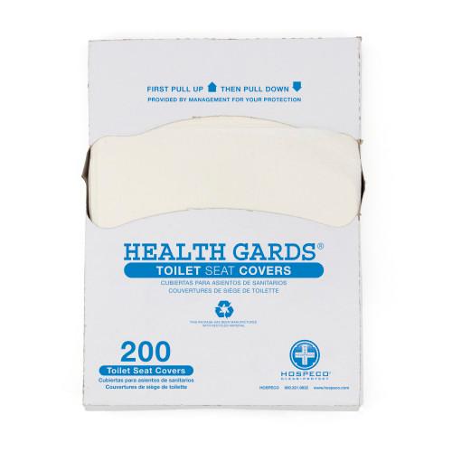 Health Gards® Toilet Seat Cover Virgin Paper White 1/4 Fold Hygienic Self-Disposing 200 Count/Pack 25 Packs/Case
