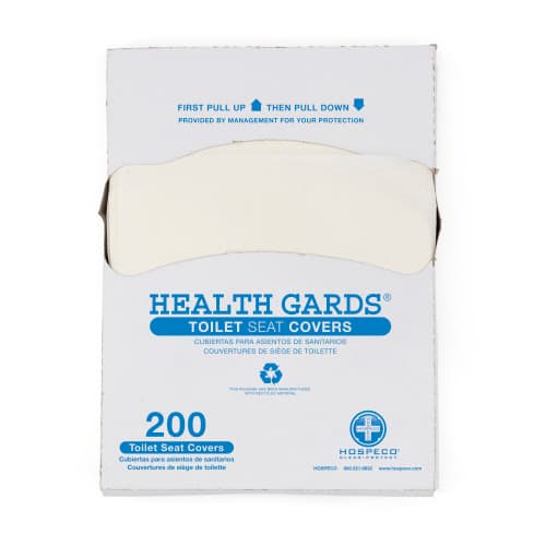 Health Gards® Toilet Seat Cover Virgin Paper White 1/4 Fold Hygienic Self-Disposing 200 Count/Pack 25 Packs/Case