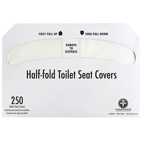 HOSPECO® Toilet Seat Cover White 1/2 Fold 250 Count/Pack 20 Packs/Case