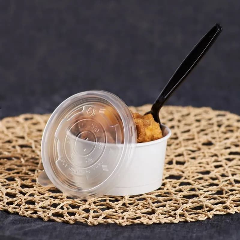 Karat® Lid Flat 3.7 IN PP Clear Round For 8-10 OZ Container Vented 1000/Case