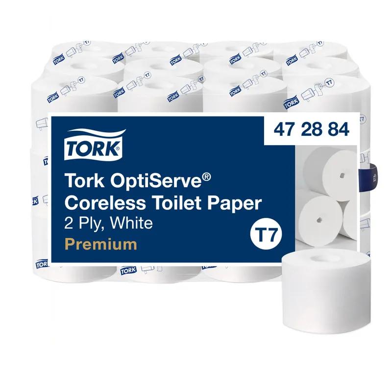Tork Toilet Paper & Tissue Roll T7 4X3.66 IN 250 FT White Embossed Coreless Refill 750 Sheets/Roll 36 Rolls/Case