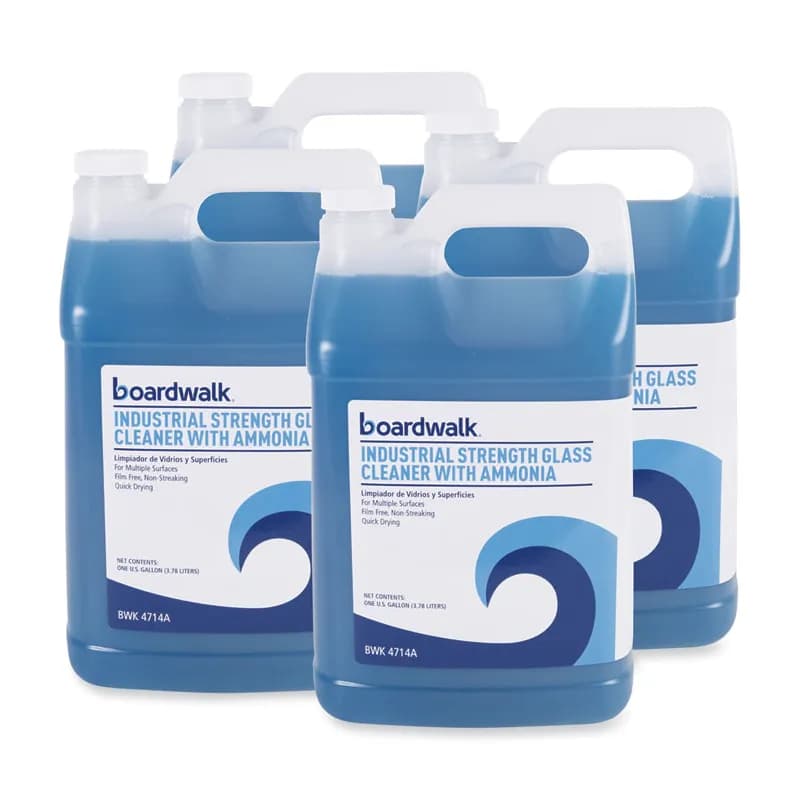Boardwalk® Unscented Glass Cleaner 1 GAL RTU Ammonia Industrial Strength 4/Case