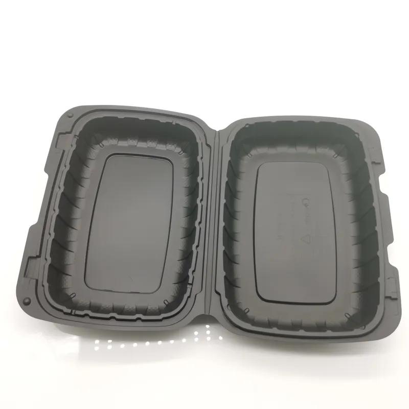 Victoria Bay Take-Out Container Hinged 9X6X3 IN MFPP Black 135 Count/Pack 2 Packs/Case 270 Count/Case