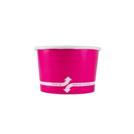 Karat® Food Container Base 4 OZ Double Wall Poly-Coated Paper Pink Round 1000/Case