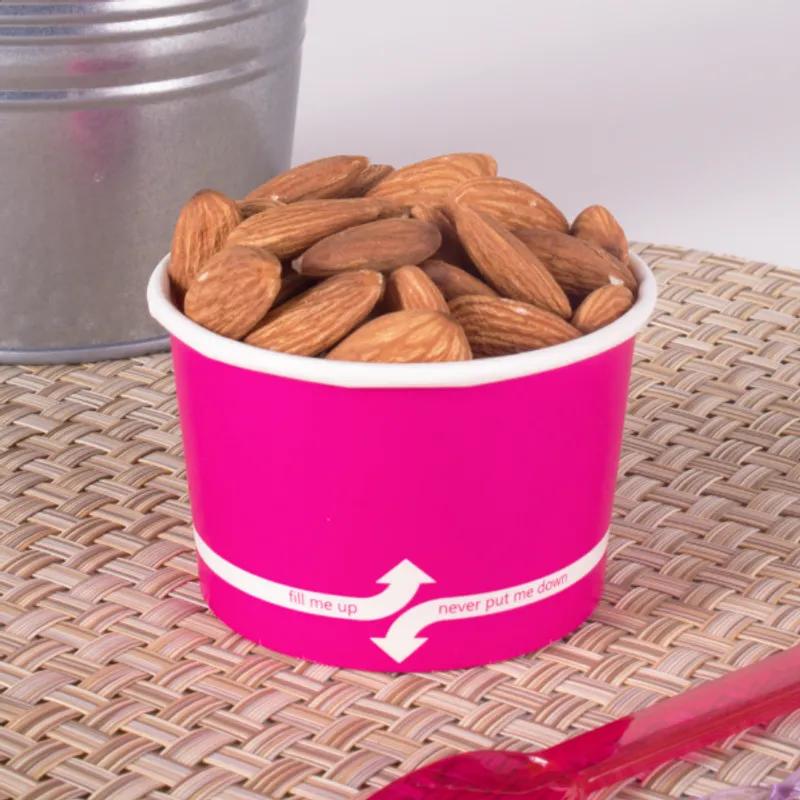 Karat® Food Container Base 4 OZ Double Wall Poly-Coated Paper Pink Round 1000/Case
