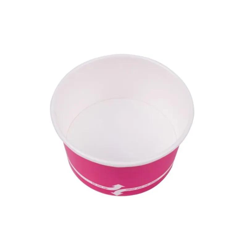 Karat® Food Container Base 4 OZ Double Wall Poly-Coated Paper Pink Round 1000/Case
