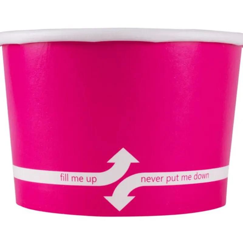 Karat® Food Container Base 4 OZ Double Wall Poly-Coated Paper Pink Round 1000/Case