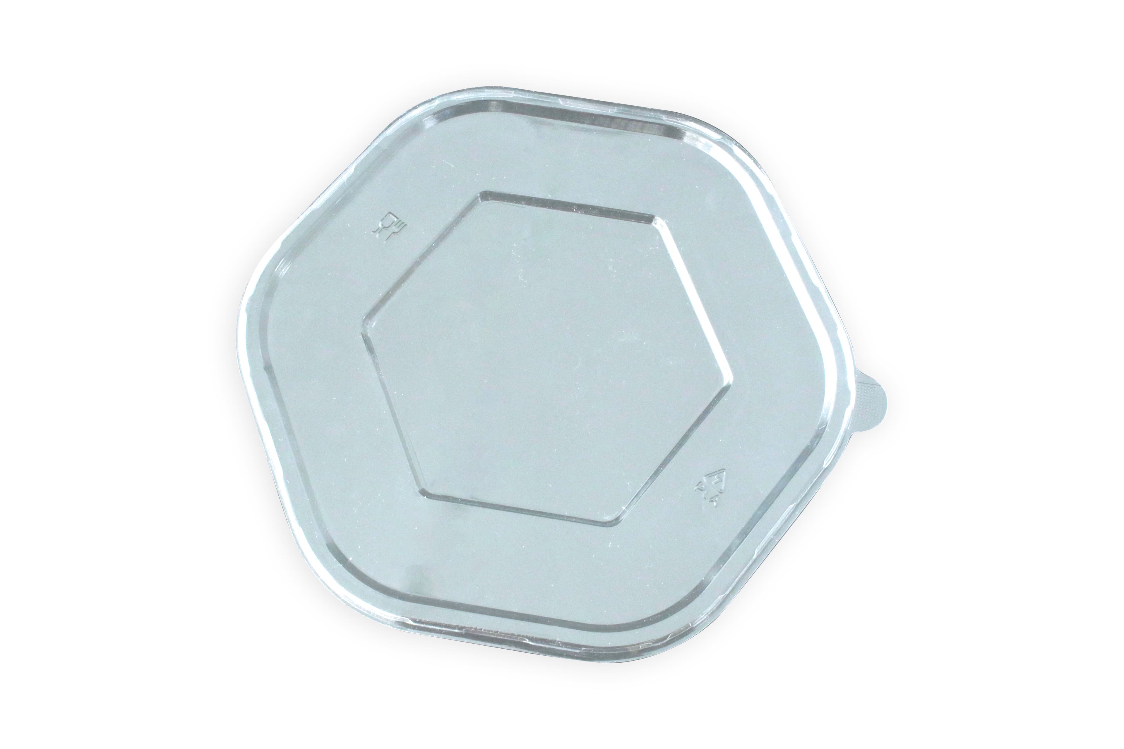 Victoria Bay Lid Flat 9.65X9.01X0.39 IN PLA Clear Hexagon For 34 OZ Bowl Freezer Safe 400/Case