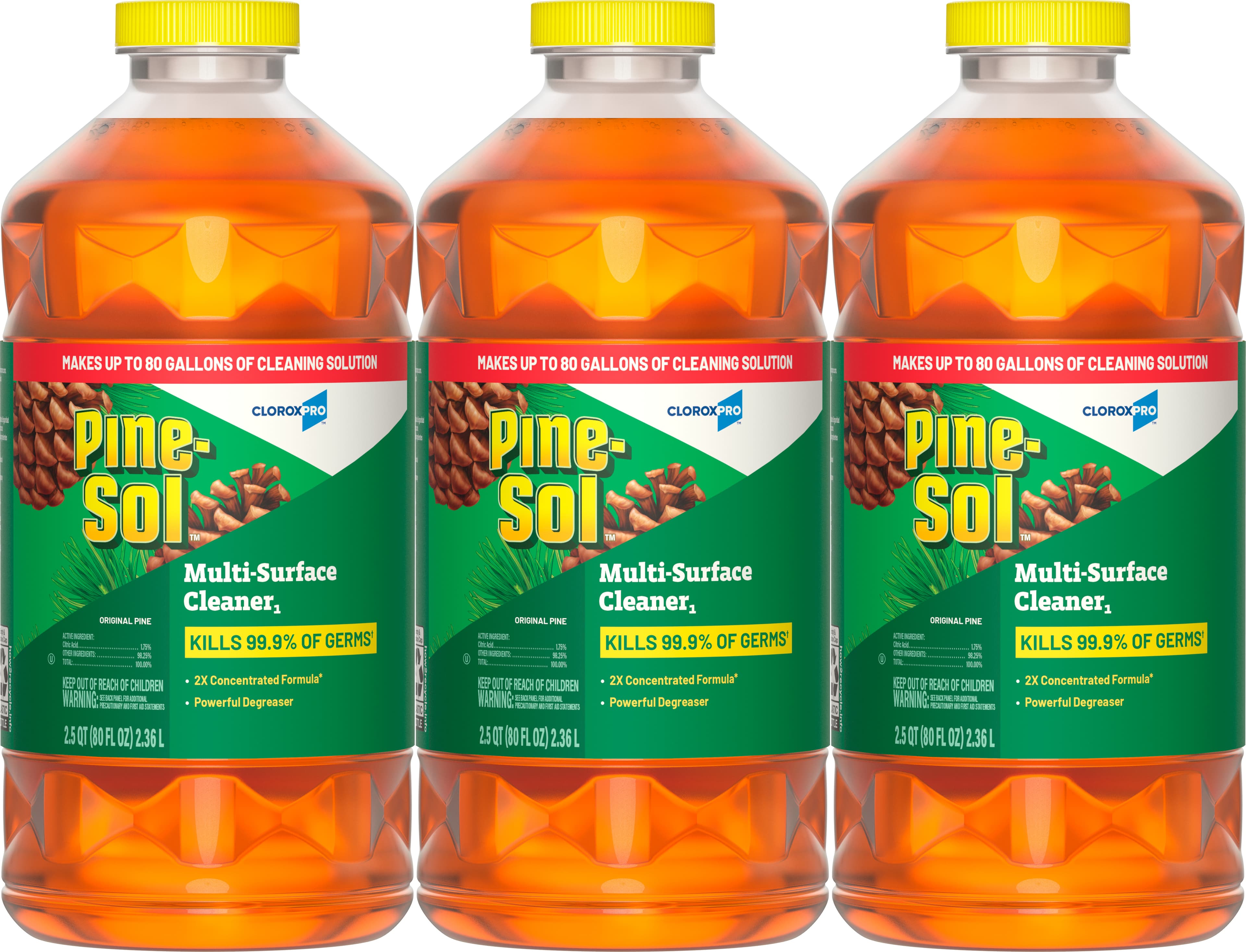 Pine-Sol® Pine All Purpose Cleaner Deodorizer 80 OZ Multi Surface Antibacterial 3/Case