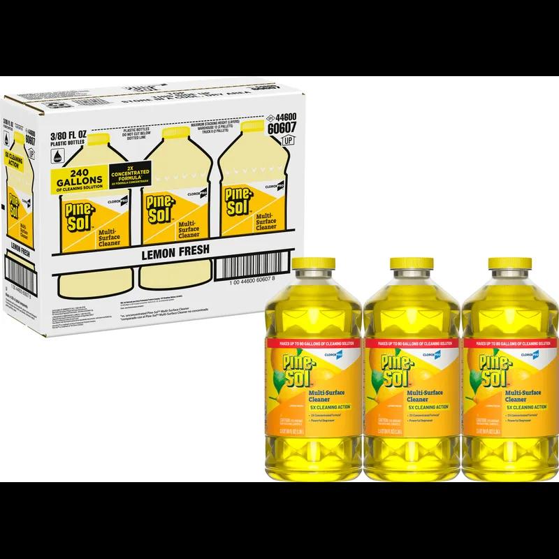 Pine-Sol® Lemon All Purpose Cleaner Deodorizer 80 OZ Multi Surface Screw Cap 3/Case