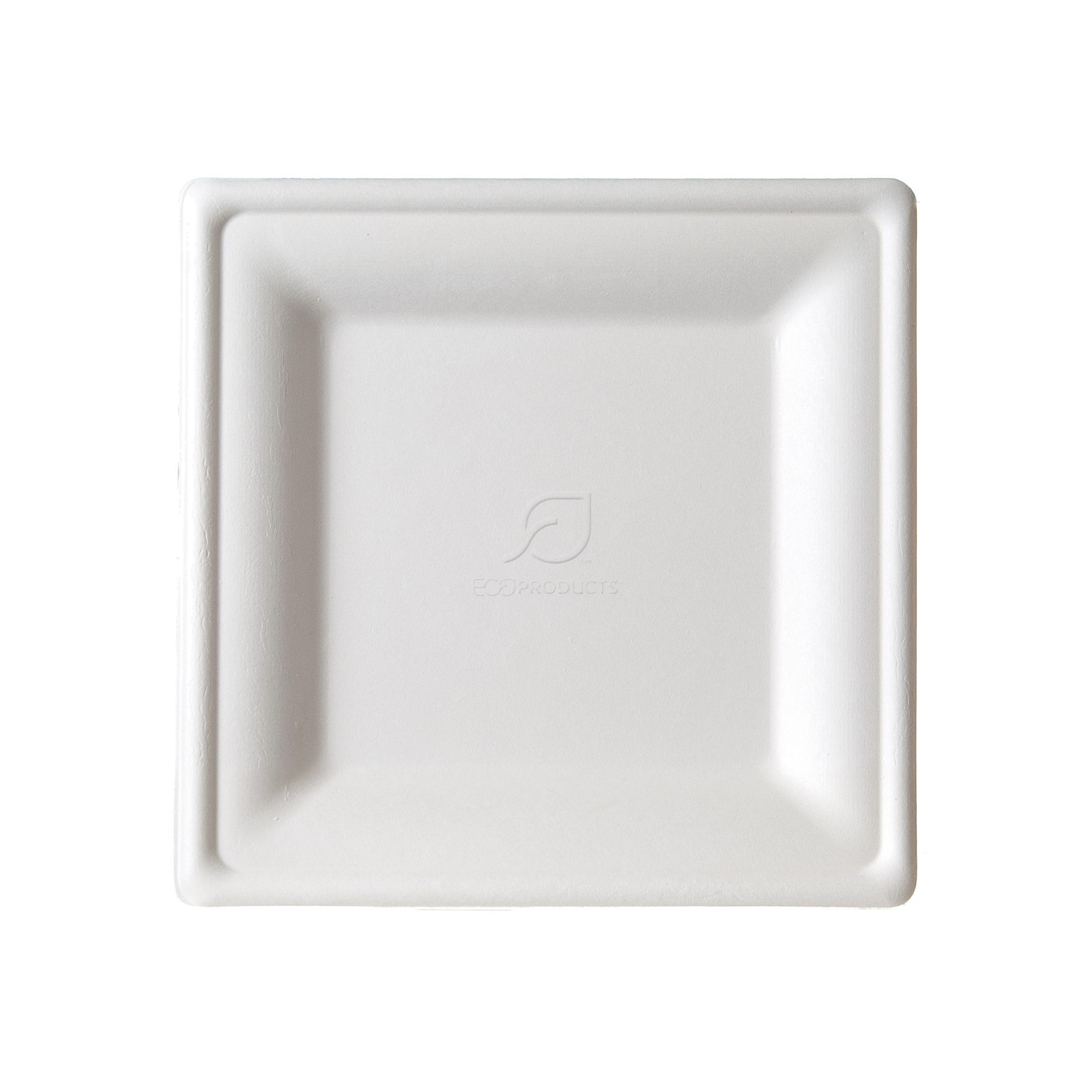 Plate 8X8X1.5 IN Sugarcane White Square 500/Case