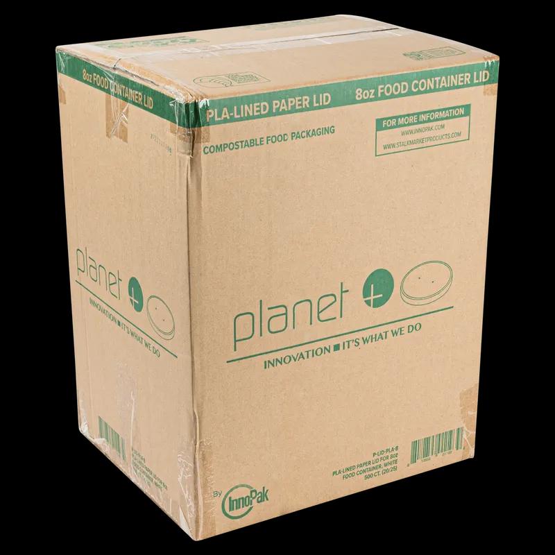 Planet+® Lid PLA Paper White For 8 OZ Food Container Laminated 500/Case