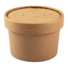 Food Container Base & Lid Combo 8 OZ Paper Kraft 250/Case
