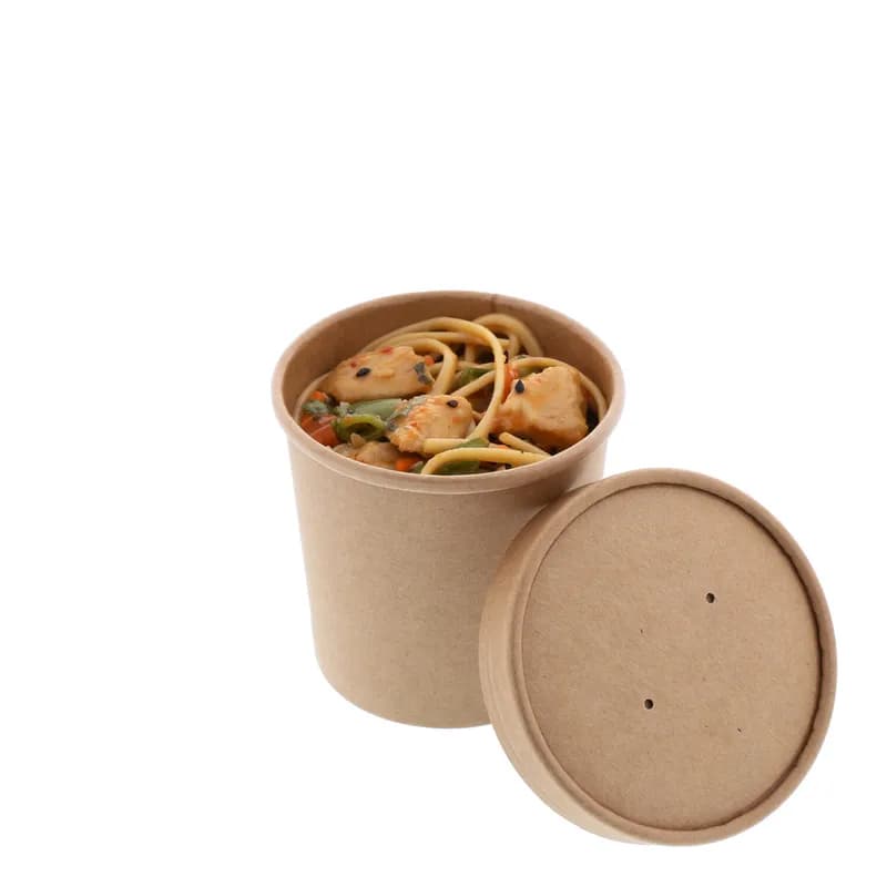 Food Container Base & Lid Combo 8 OZ Paper Kraft 250/Case