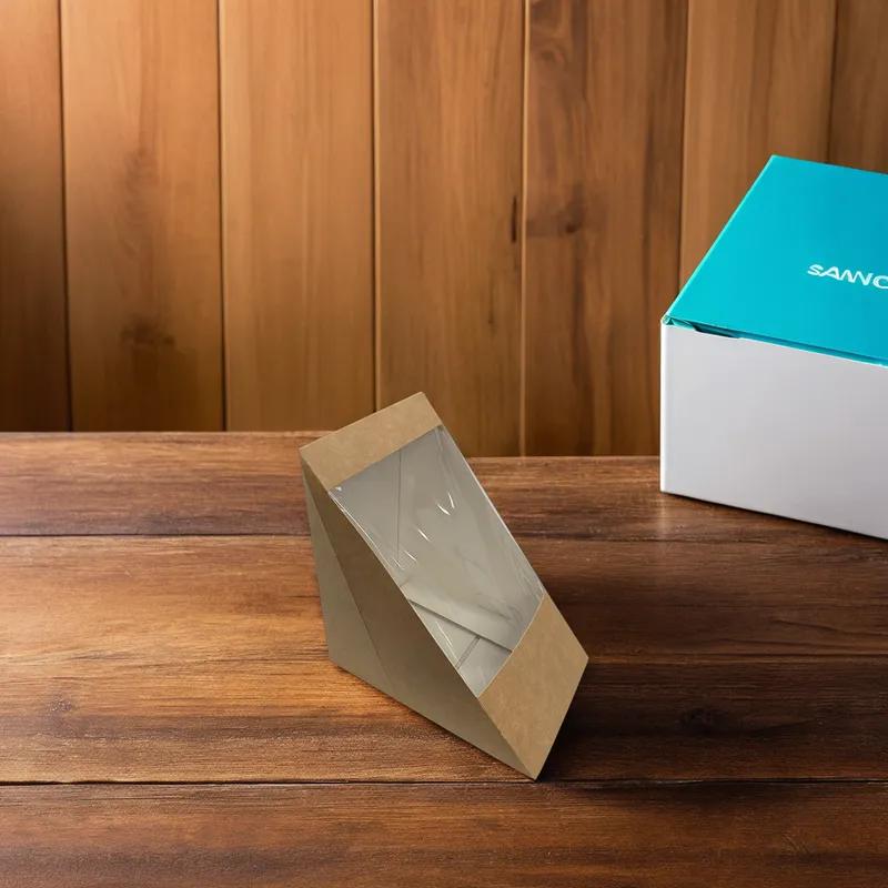 Sandwich Wedge Take-Out Box 3.74 IN Kraft 500/Case