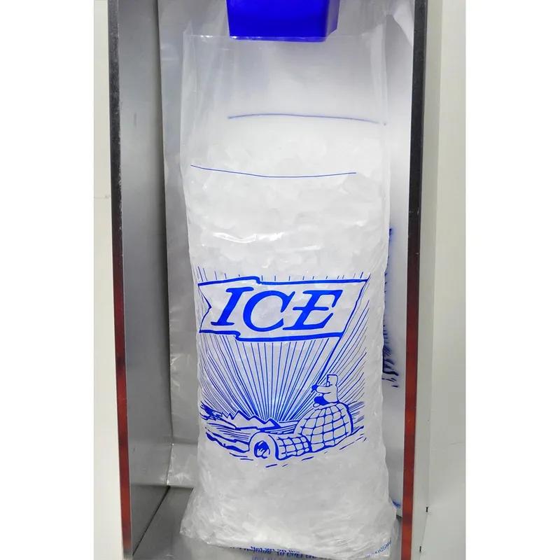 Ice Bag 12X4X26+1.5 IN 20 LB Metallocene (MET) 1.75MIL Clear Printed Header 500/Case