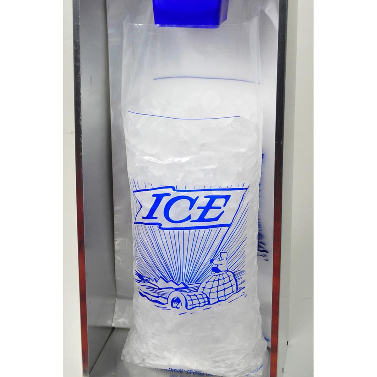 Ice Bag 12X4X26+1.5 IN 20 LB Metallocene (MET) 1.75MIL Clear Printed Header 500/Case