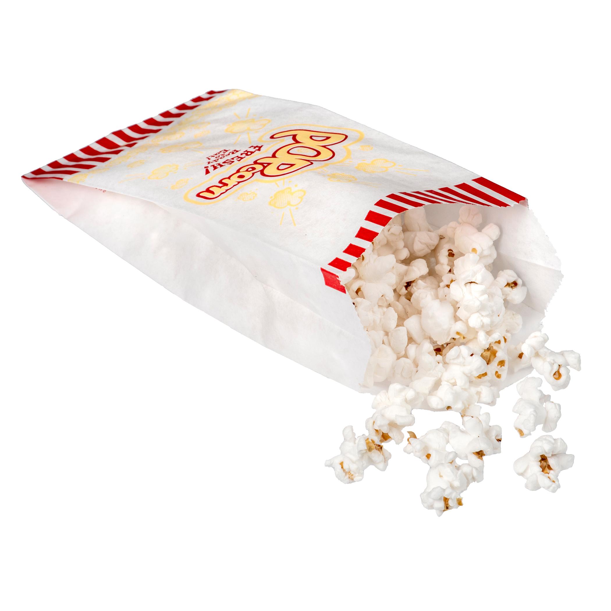 Popcorn Bag 3.5X2X8 IN Paper 1# White Popcorn Fresh! Design 1000/Case