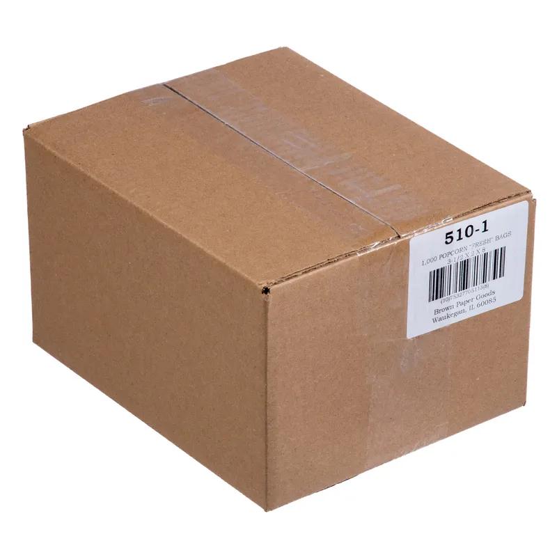 Popcorn Bag 3.5X2X8 IN Paper 1# White Popcorn Fresh! Design 1000/Case