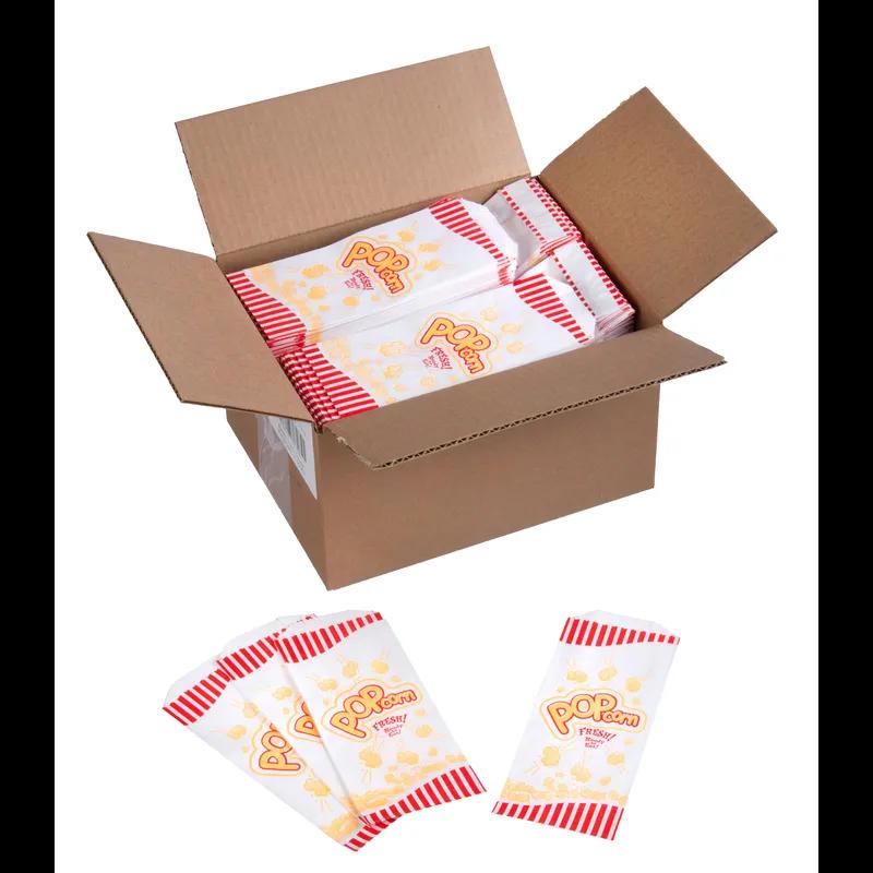 Popcorn Bag 3.5X2X8 IN Paper 1# White Popcorn Fresh! Design 1000/Case