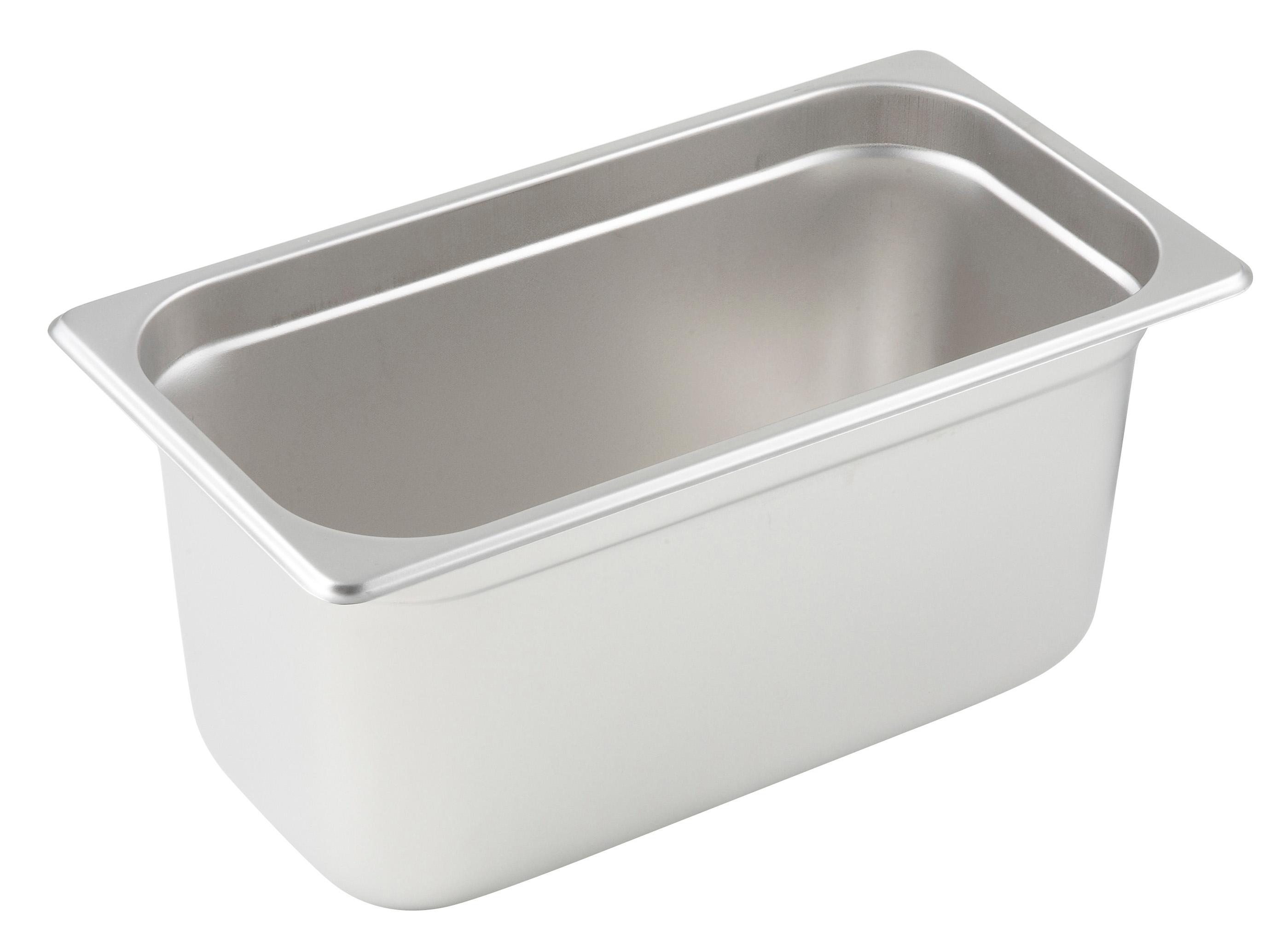 Food Pan 1/3 Size 12.875X7X6 IN Rectangle 18/8 Stainless Steel 6/Case