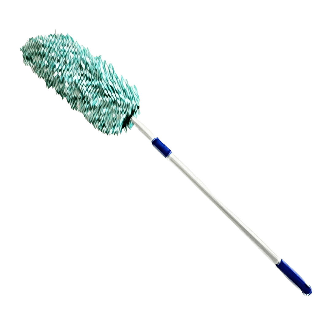 Duster Microfiber Green White Reusable Launderable 34-51 In Extension Handle Wave Material 1/Each