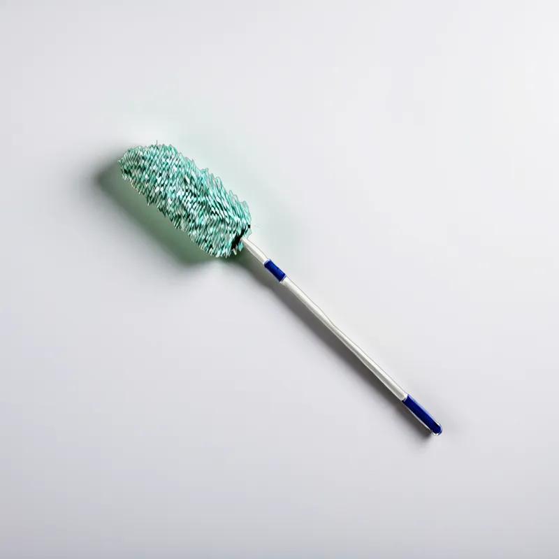 Duster Microfiber Green White Reusable Launderable 34-51 In Extension Handle Wave Material 1/Each