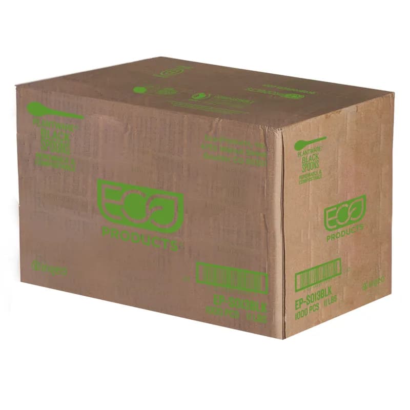 Plantware Spoon 6 IN PLA Black High Heat 1000/Case