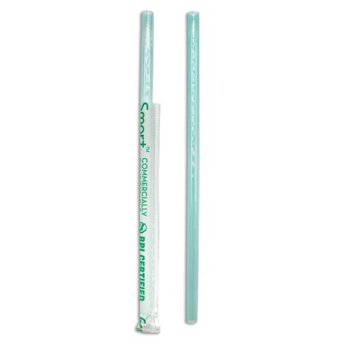 Earth Smart Giant Straw 0.275X8.5 IN Cellulose Acetate Emerald Wrapped 1200/Case
