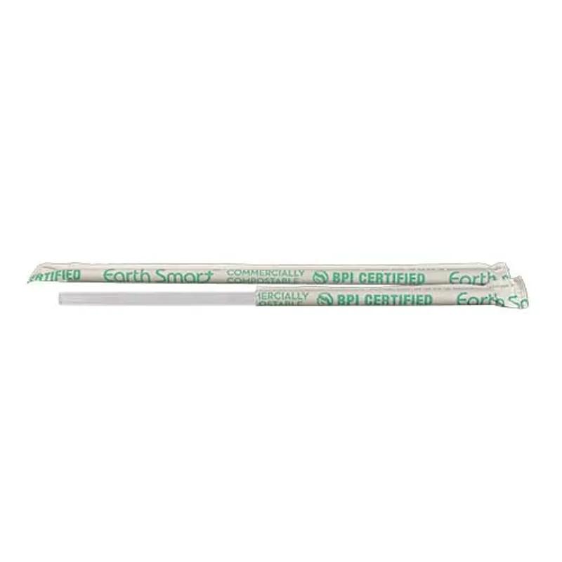 Earth Smart Giant Straw 0.275X8.5 IN Cellulose Acetate Emerald Wrapped 1200/Case