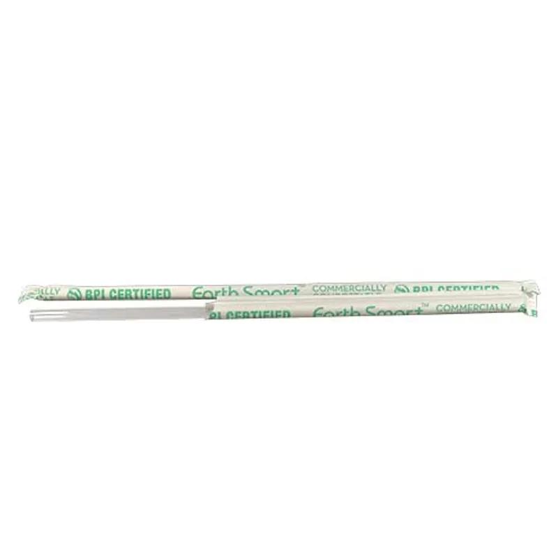Earth Smart Giant Straw 0.275X10.25 IN Cellulose Acetate Emerald Wrapped 1200/Case