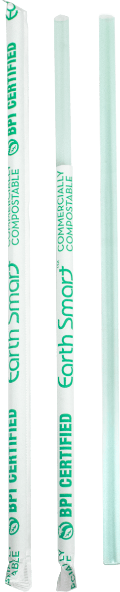 Earth Smart Giant Straw 0.275X10.25 IN Cellulose Acetate Emerald Wrapped 1200/Case