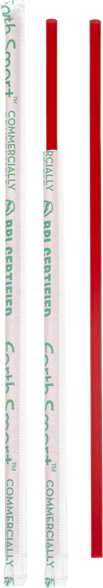 Earth Smart Jumbo Straw 0.209X10.25 IN Cellulose Acetate Ruby Wrapped 2000/Case