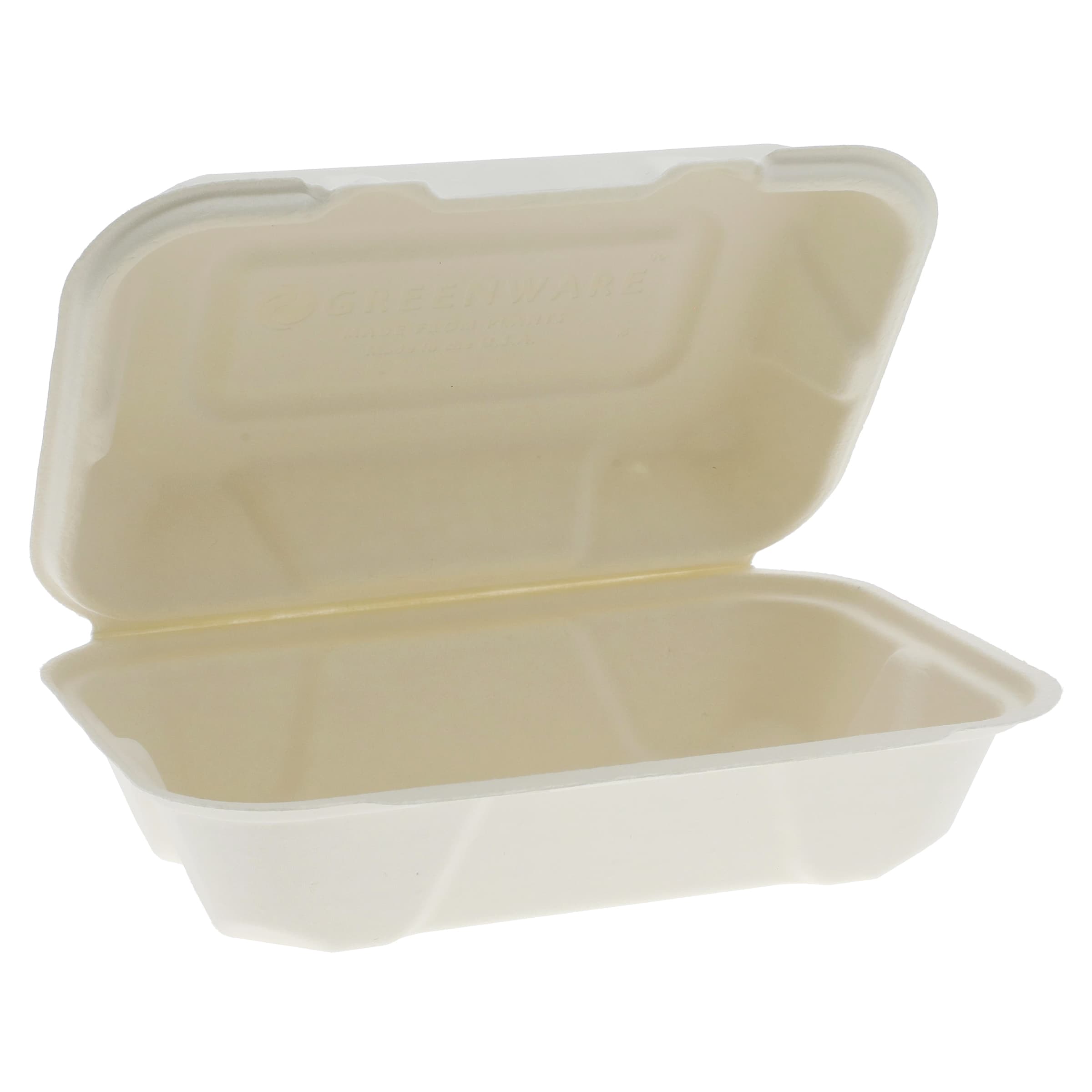 Take-Out Container Hinged 6.5X9.1X3.1 IN Fiber Blend Natural 200/Case