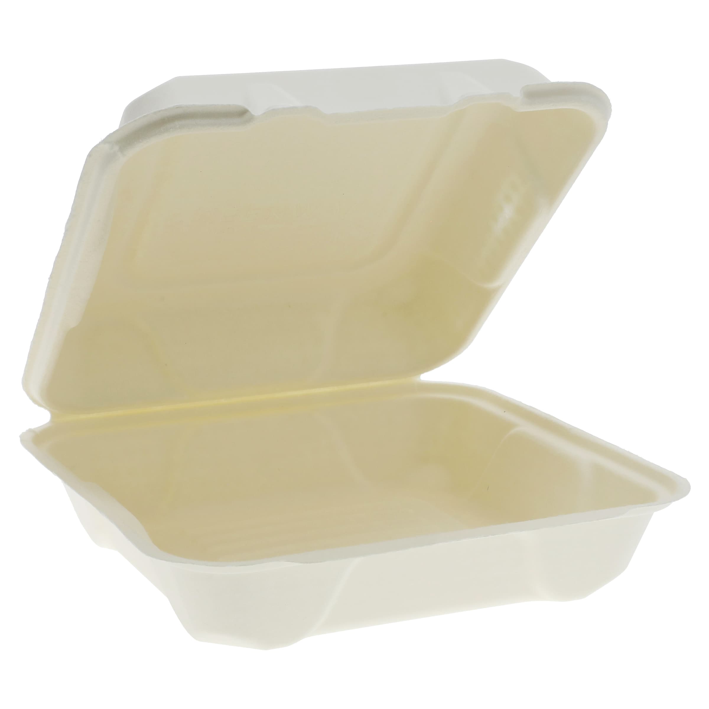 Take-Out Container Hinged 9.3X9.1X3.3 IN Fiber Blend Natural 200/Case