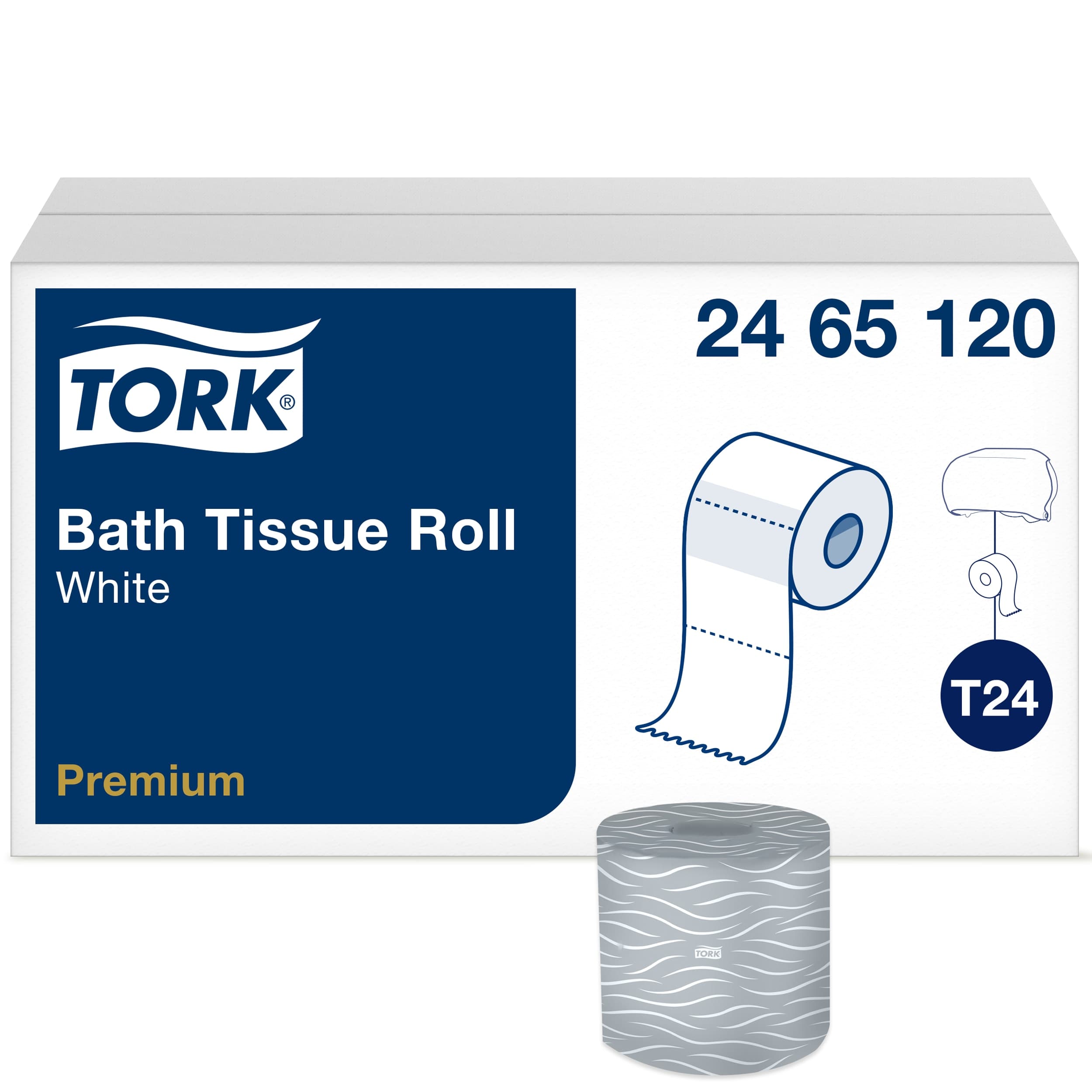 Tork Premium® Toilet Paper & Tissue Roll T24 1.65X3.96 IN 140.625 FT White Embossed Refill 450 Sheets/Roll 48 Rolls/Case